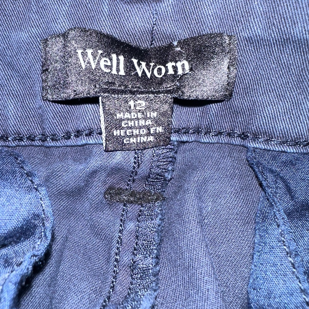Well Worn Navy Blue Women’s Cargo Ankle Pants Size 12 - Picture 4 of 4